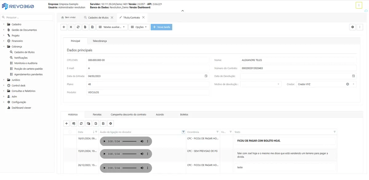 Visão do cliente omni channel da cobrança
